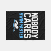 誰も速気にく泳ぐおもしろい泳ぐ人泳ぐコーク フリースブランケット (正面(横))