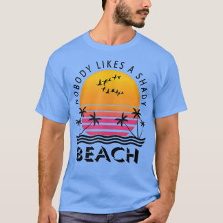 誰も陰気なビーチ夏のレトロヴィンテージSu好き Tシャツ