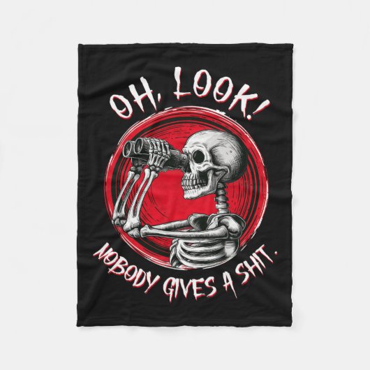 誰も面白いハロウィン与えの衣装を見ていない フリースブランケット (正面)