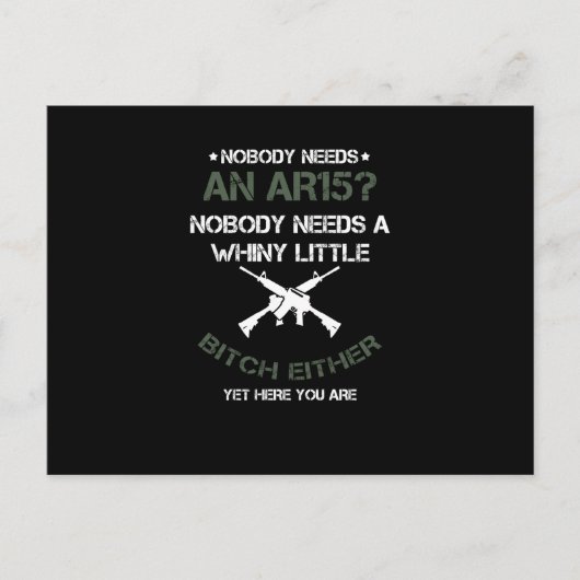 誰もAR15銃の愛好家を必要としない シーズンポストカード (正面)