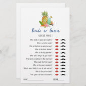 「誰を当てる」熱帯テーマブライダルシャワーゲーム (正面/裏面)