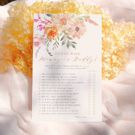 誰を当てる |赤面とティール（緑がかった色）春ベビーシャワーゲーム