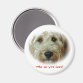 誰を愛してる？おもしろい犬 マグネット (正面/裏面)