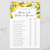 誰を推測、レモンブライダルシャワーゲーム (正面)