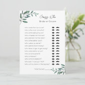 誰を推測 – 花嫁または花婿 – ブライダルシャワーゲーム シーズンカード (スタンド正面)