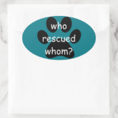 誰を救ったのかはバンパーステッカー 楕円形シール (バッグ)