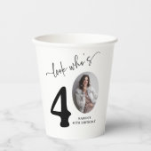 誰40だ!写真モダン40歳の誕生日 紙コップ (正面)