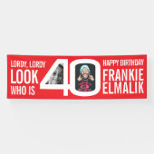 誰40 40歳の誕生日のパーティー写真の赤い白 横断幕 (横)