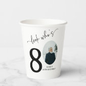 誰80だ！写真モダン80誕生日 紙コップ (裏面)