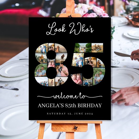 誰85歳の誕生日のルックのためのフォトモンタージュ ポスター