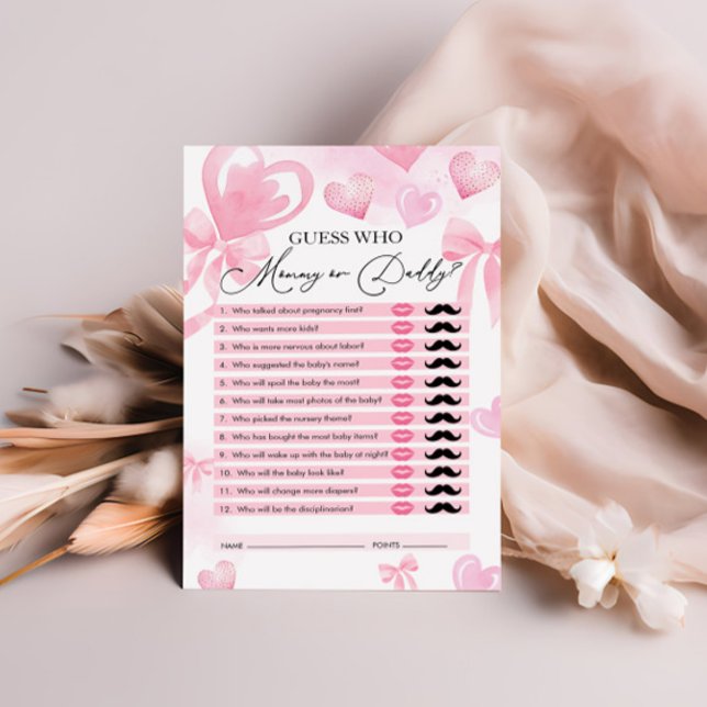 誰、ママまたはパパ、ハート赤ちゃんシャワーのゲーム (クリエイターアップロード済み)