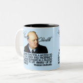 課税のウィンストン・チャーチルの引用文 ツートーンマグカップ (正面左)