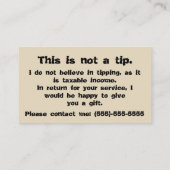 課税は盗難です: 先端カード 名刺 (裏面)