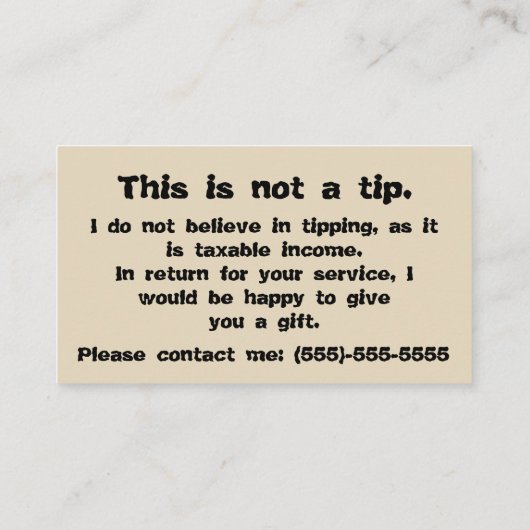 課税は盗難です: 先端カード 名刺 (裏面)