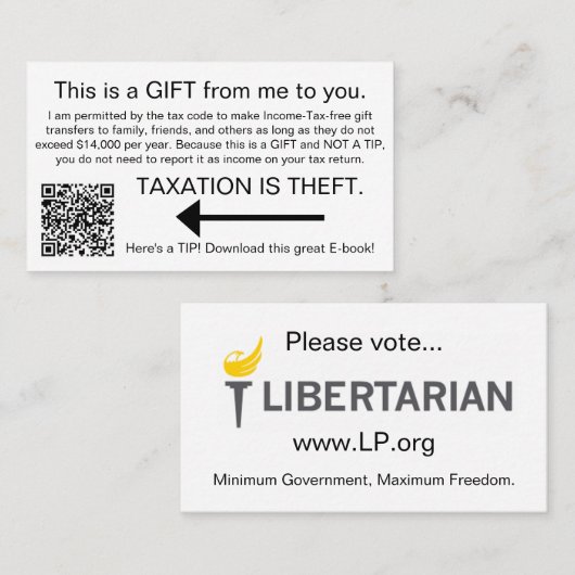 課税は盗難カードです 名刺 (正面/裏面)