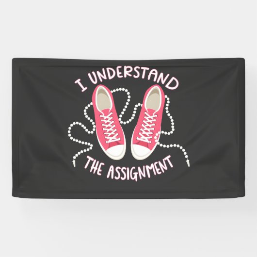 課題のチャックと真珠は理解 横断幕 (横)