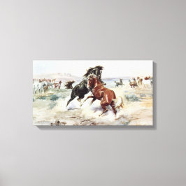 課題（米国西部で戦う馬） キャンバスプリント