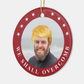 調べ過ぎよう |トランプの髪の写真 セラミックオーナメント (左)