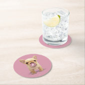 調停者を持つかわいい子犬 ラウンドペーパーコースター (インサイチュ)