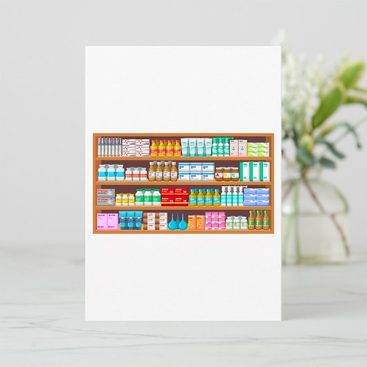 調剤薬品瓶と供給品 薬局 招待状