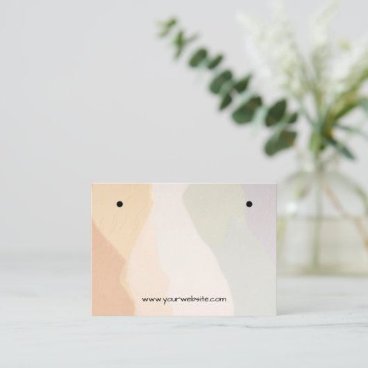 調和のとれたアースカラーイヤリング表示カード 名刺 (スタンド正面)