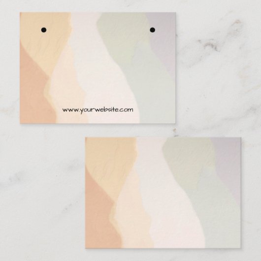 調和のとれたアースカラーイヤリング表示カード 名刺 (正面/裏面)