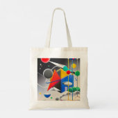 調和のとれた質感、グラデーションのブレンド トートバッグ (裏面)