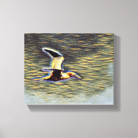 「調和の翼：空を飛ぶ鳥 キャンバスプリント (正面)