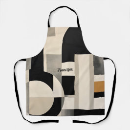 調和の色合い： Bとwの抽象芸術合成 エプロン
