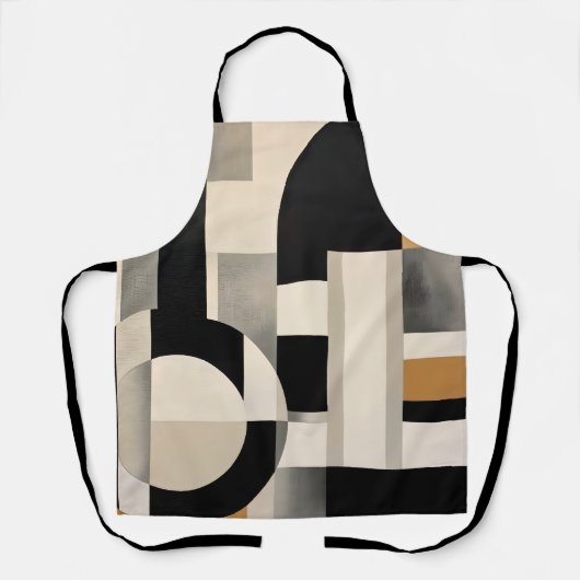 調和の色合い： Bとwの抽象芸術合成 エプロン (正面)