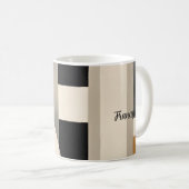 調和の色合い: Bとwの抽象芸術合成 コーヒーマグカップ (正面右)