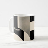 調和の色合い: Bとwの抽象芸術合成 コーヒーマグカップ (正面左)