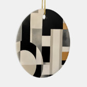 調和の色合い: Bとwの抽象芸術合成 セラミックオーナメント (右)