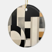調和の色合い: Bとwの抽象芸術合成 セラミックオーナメント (左)