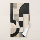 調和の色合い: Bとwの抽象芸術合成 バスタオルセット (ハンドタオル)