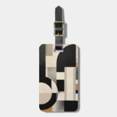 調和の色合い： Bとwの抽象芸術合成 ラゲッジタグ (正面縦)