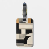 調和の色合い： Bとwの抽象芸術合成 ラゲッジタグ (裏面縦)