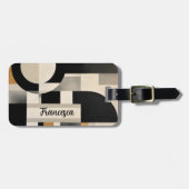 調和の色合い： Bとwの抽象芸術合成 ラゲッジタグ (正面横)