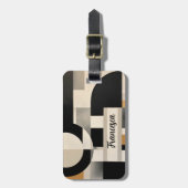 調和の色合い： Bとwの抽象芸術合成 ラゲッジタグ (正面縦)