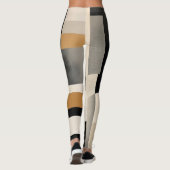 調和の色合い： Bとwの抽象芸術合成 レギンス (裏面)