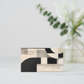 調和の色合い： Bとwの抽象芸術合成 名刺 (スタンド正面)