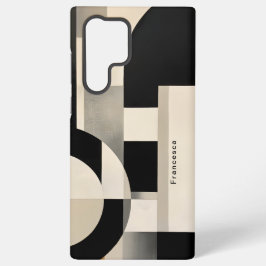 調和の色合い： Bとwの抽象芸術合成 Samsung Galaxy S22 Ultraケース