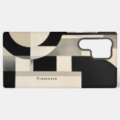 調和の色合い： Bとwの抽象芸術合成 Samsung Galaxyケース (裏面横)