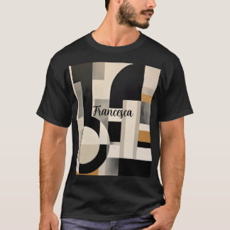 調和の色合い: Bとwの抽象芸術合成 Tシャツ