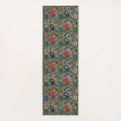 調和の解放:日本のヴィンテージフローラ ヨガマット (裏面)