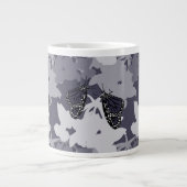 調和の食べ物を与えある(昆虫)オオカバマダラ、モナーク蝶ペア ジャンボコーヒーマグカップ (正面)