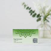 調和イングリーンマンダラデザインヨガビジネスカード ロイヤリティカード (スタンド正面)