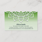 調和イングリーンマンダラデザインヨガビジネスカード ロイヤリティカード (裏面)