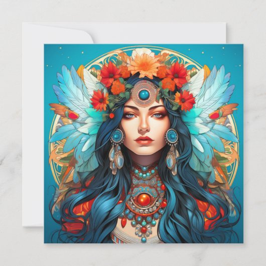 調和イン伝統-アールヌーボーデザイン 招待状 (正面)