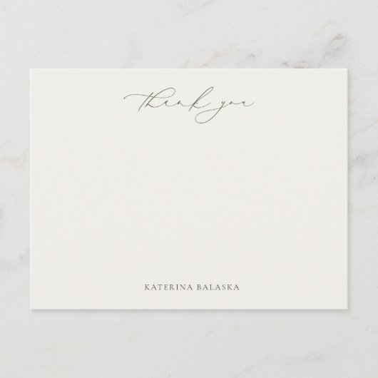 調和オリーブグリーン感謝していノートカード ポストカード (正面)